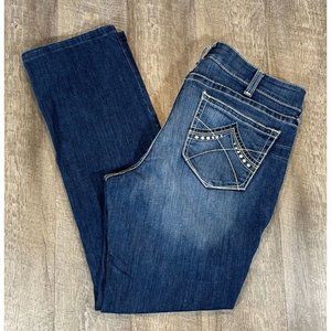 Ariat * Women's Size 34XL Real Riding Jeans *Mid Rise Boot *Denim Blue Casual